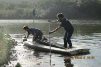 Famai realiza resgate de cercas de madeira na Lagoa do Cassino 